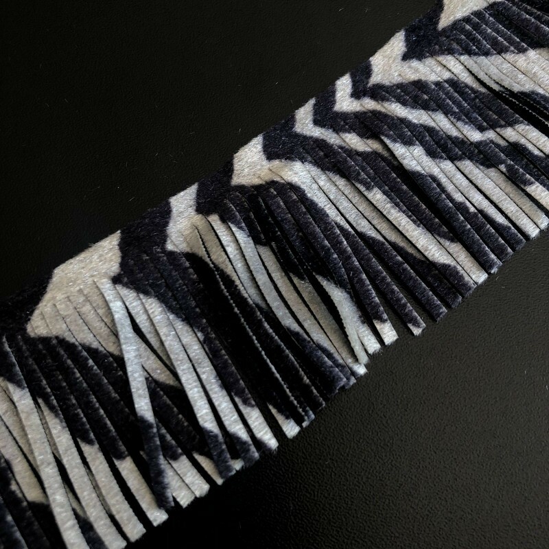 Franja Camurça - Zebra - 5 cm 